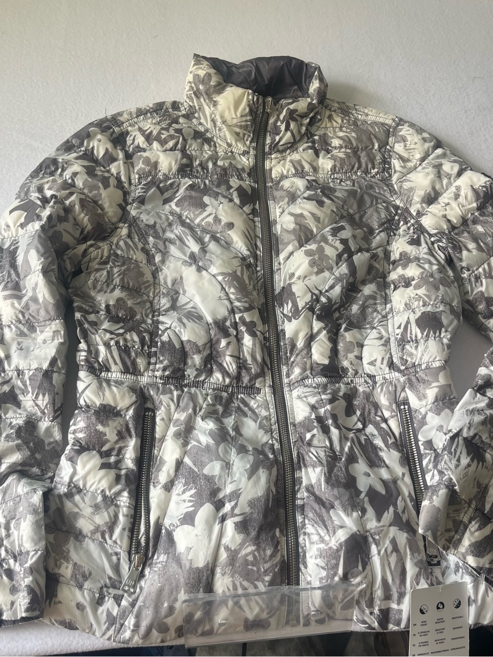 Bernando Abstract Floral Print Packable Puffer Jacket